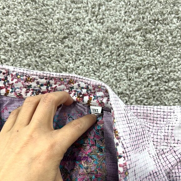 Robert Graham Men's Sz XL Long Sleeve Button-Up Shirt Pink/White - Picture 5 of 8